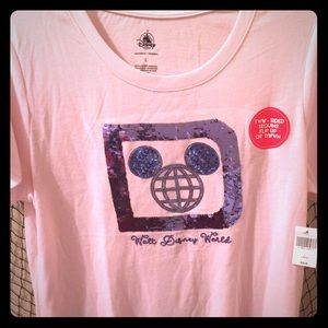 Walt Disney World Pink Two Sided Sequins Shirt 👚
